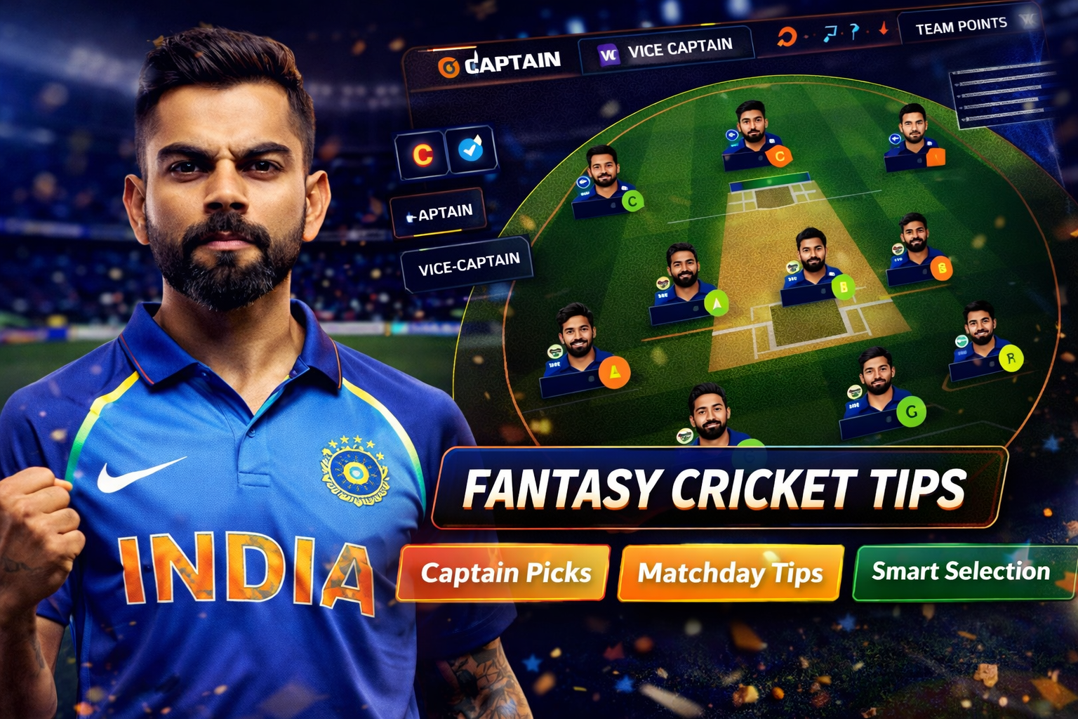 Cricket Play App role based fantasy cricket checklist