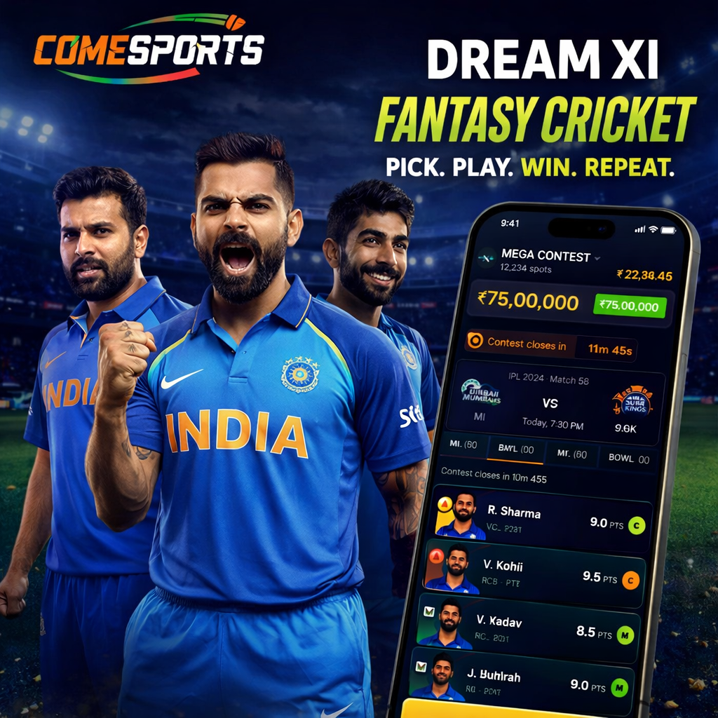 Cricket Play App fantasy cricket and India team visual