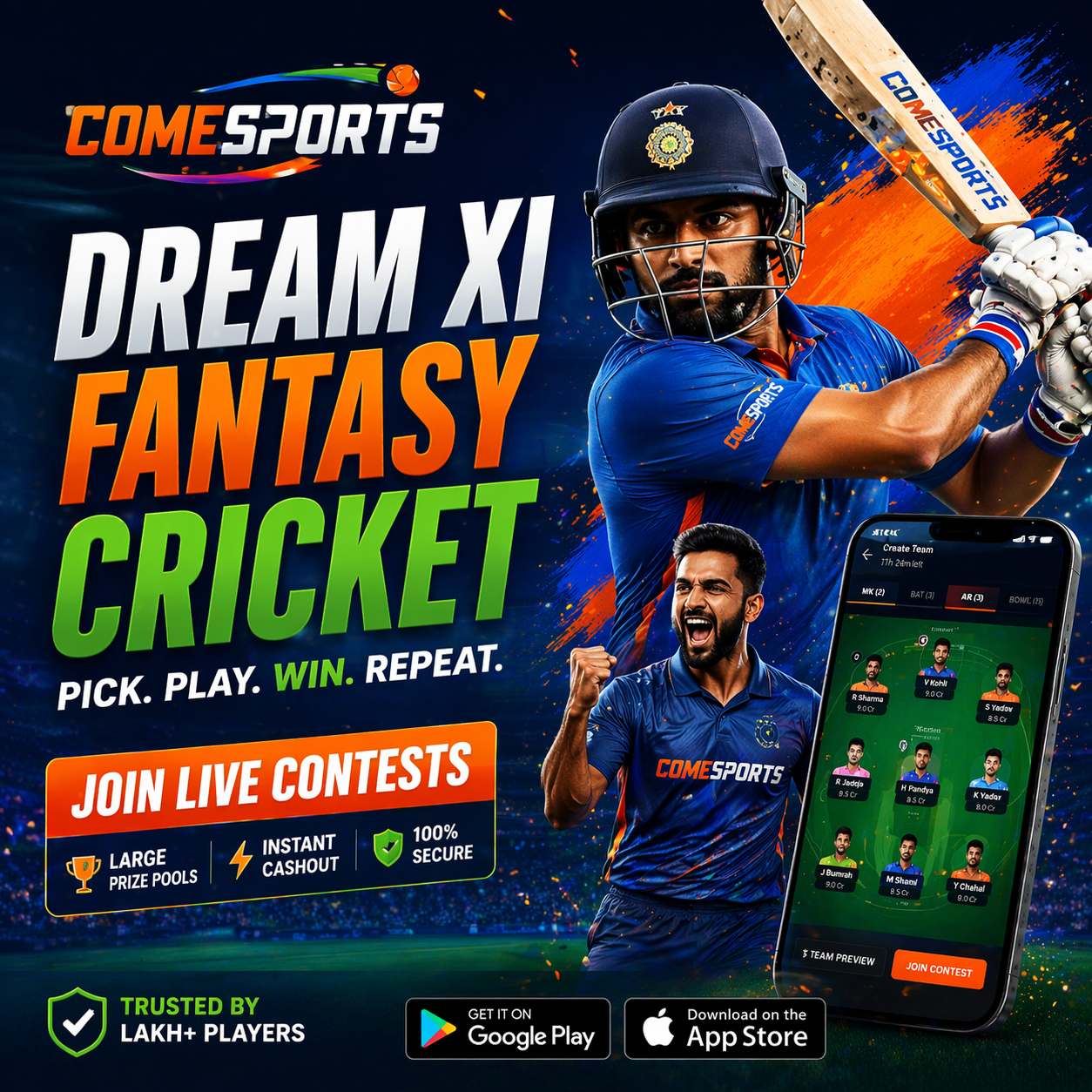 Cricket Play App fantasy sports main visual